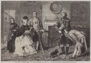 Honeywood introduserer fogdene for frøken Richland som hans venner av William Powell Frith