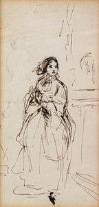 Hurrying Girl (penn og blekk) av William Powell Frith