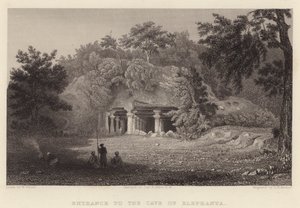 Inngang til Cave of Elephanta (gravering)