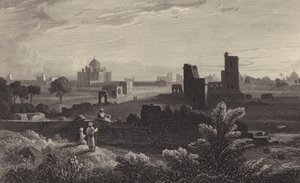 Graven til Humayun, Delhi (gravering) av William Purser
