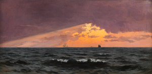 Før solnedgang kommer stormen (olje på panel) av William Pye