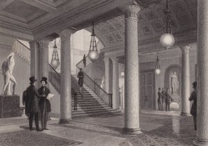Hall of the Athenaeum Club, Westminster, London (gravering) av William Radclyffe