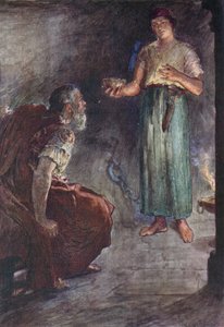 Philopoemen in Prison (farge litho) av William Rainey