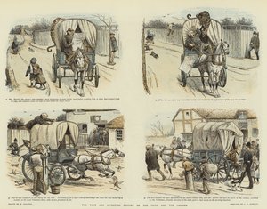 Den sanne og avledende historien til tigeren og bæreren (chromolitho)