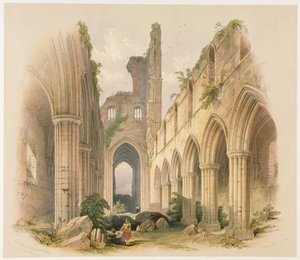 Kirkstall Abbey, the Nave and Choir, fra 