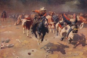 The Stampede, c1912, c1915 av William Robinson Leigh