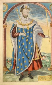 Henry III av Frankrike, fra nHonor Military, og Civill, William Segar, pub. Robert Barker, London, 1602 (håndfarget gravering)