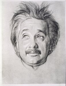 Portrett av Albert Einstein (1879-1955) (litho)