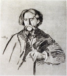 Portrett av Alphonse Daudet (1840-97) av William Rothenstein