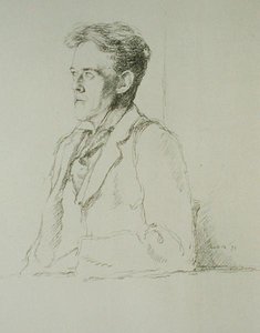 Portrett av Hilaire Belloc (1870-1953) av William Rothenstein
