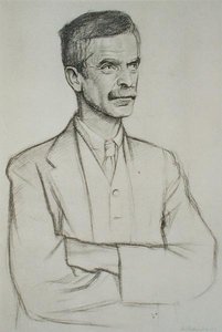 Portrett av John Lawrence Le Breton Hammond (1872-1949) av William Rothenstein