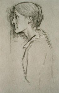 Portrett av Julia Stephen (1848-95) (litho) av William Rothenstein