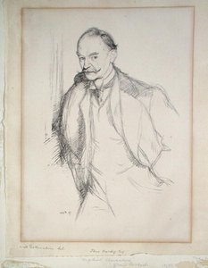 Portrett av Thomas Hardy (1840-1928) 1897 (litho)