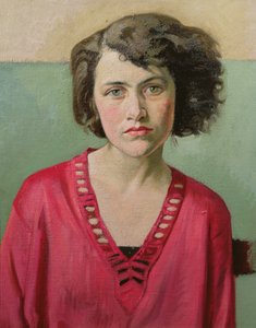 Portrett av en jente i rosa