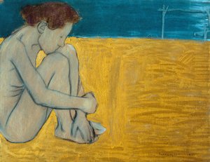 Sittende kvinnelig naken av William Rothenstein