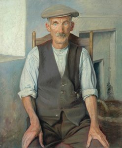 Den gamle gartneren (olje på lerret) av William Rothenstein