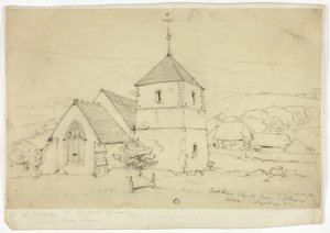 Eastham Church nær Eastbourne Sussex av William Roxby Beverley