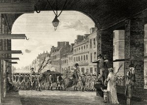 Begravelsesfølget til George Washington langs High Street i Philadelphia