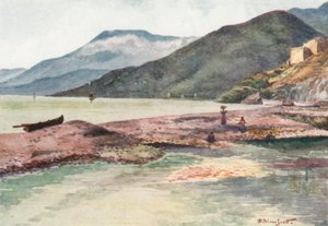 Italia og Frankrike, munningen av Royal-elven (fargelitografi)
