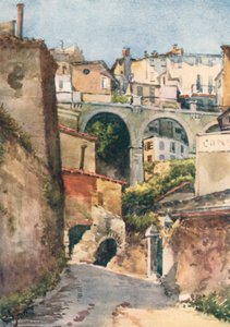 Gate i Grasse (fargelitografi) av William Scott