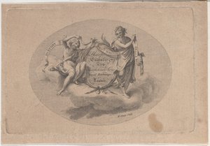 Byttekort for William Sharp, gravør, 1800-tallet. av William Sharp