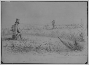 Kunstner som skisserer ved Stony Brook, New York (fra McGuires utklippsbok) av William Sidney Mount