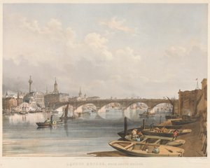 London Bridge ovenfra Bridge av William Simpson