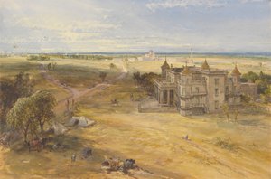 Dilkoshaen, Lucknow i det fjerne av William Simpson