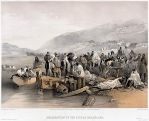 Ombordstigningen av de syke ved Balaklava, 1855 av William Crimea Simpson