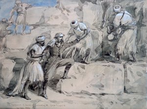 Keiseren av Østerrike som bestiger den store pyramiden, Egypt, 1869.