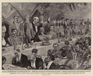 Mine herrer, dere kan røyke, prinsen av Wales på HAC-banketten til medlemmer av regimentet som tjenestegjorde med CIV av William Small