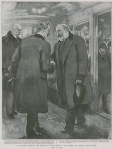 Kaisers ankomst: Prinsen av Wales hilser Hans Majestet på Charing Cross Station av William Small