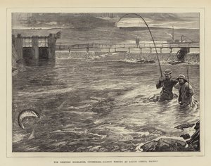Det vestlige høylandet, Connemara, laksefiske ved Lough Corrib, Galway