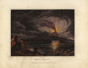 Vesuv i utbrudd fra 1800-tallet (gravering) av William Smellie
