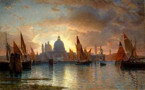 Santa Maria della Salute, solnedgang, 1870-85.