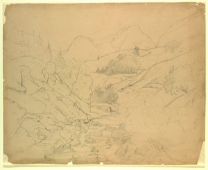 Studie av landskap av William Stanley Haseltine