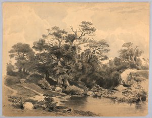 Studie av landskap av William Stanley Haseltine
