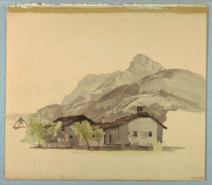 Studie av landskap, Brunnen, Sveits av William Stanley Haseltine
