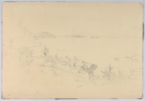 Studie av sjølandskap. Porcupine Islands, Bar Harbor, ME