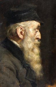 Portrett av en gammel mann (olje på lerret)