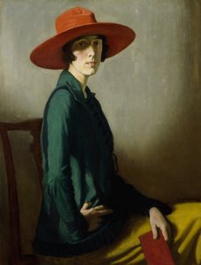 Dame med rød hatt