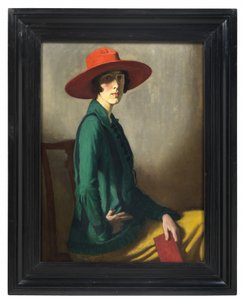 Dame med rød hatt