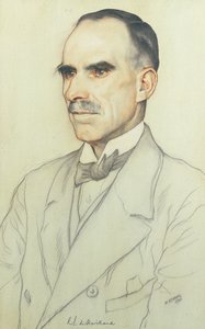 Portrett av William de Havilland, 1920 (blyant og fargestift på papir)