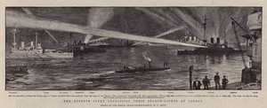 Reserveflåten trener søkelysene sine ved Torbay av William T. Maud