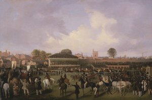 Lord Westminsters Cardinal Puff, med Sam Darling Up, Winning the Tradesman's Plate, Chester av William Tasker