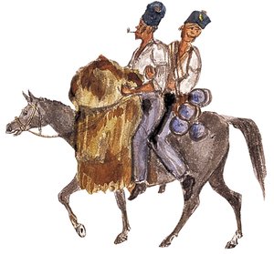 A Forage Fatigue ”Bono Johnny”, Krimkrigen, ca. 1854-1856 (akvarell)