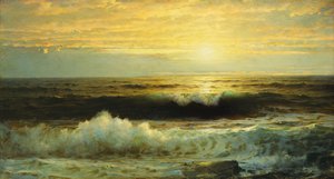 En oransje solnedgang avtar lavt, 1897