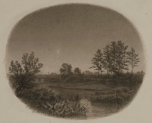 Elvelandskap med aftenstjerne av William Trost Richards
