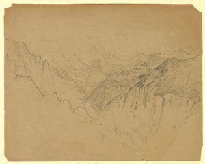 Studie av landskap, Lauterbrunnen, Sveits av William Trost Richards