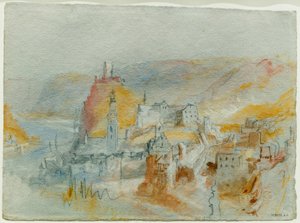 Cochem sett ovenfra Endertal av Joseph Mallord William Turner